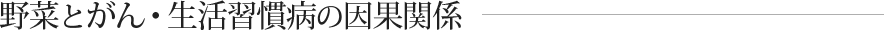 野菜とがん・生活習慣病の因果関係